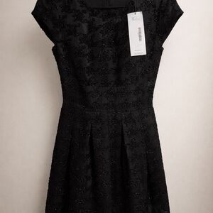 Ted Baker Black Textured Dress Fit Flare Size 2